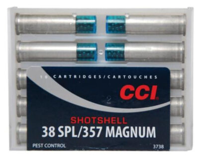 076683037381__84331 CCI Pistol 38 Special Shot Shell 9 Shot Aluminum Casing, 100gr, 10rd Box