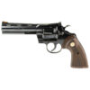 Colt Python 357 Magnum/38 Spl, 5" Barrel, Blued, Blade Front/Adjustable Rear Sight, Wood Grips, 6rd
