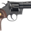 Colt Python Target 357 Mag/38 Special 4.25" Matte Black Recessed Target Vent Rib Barrel, Walnut w/Medallion Grip, Exposed Hammer, 6 Rd